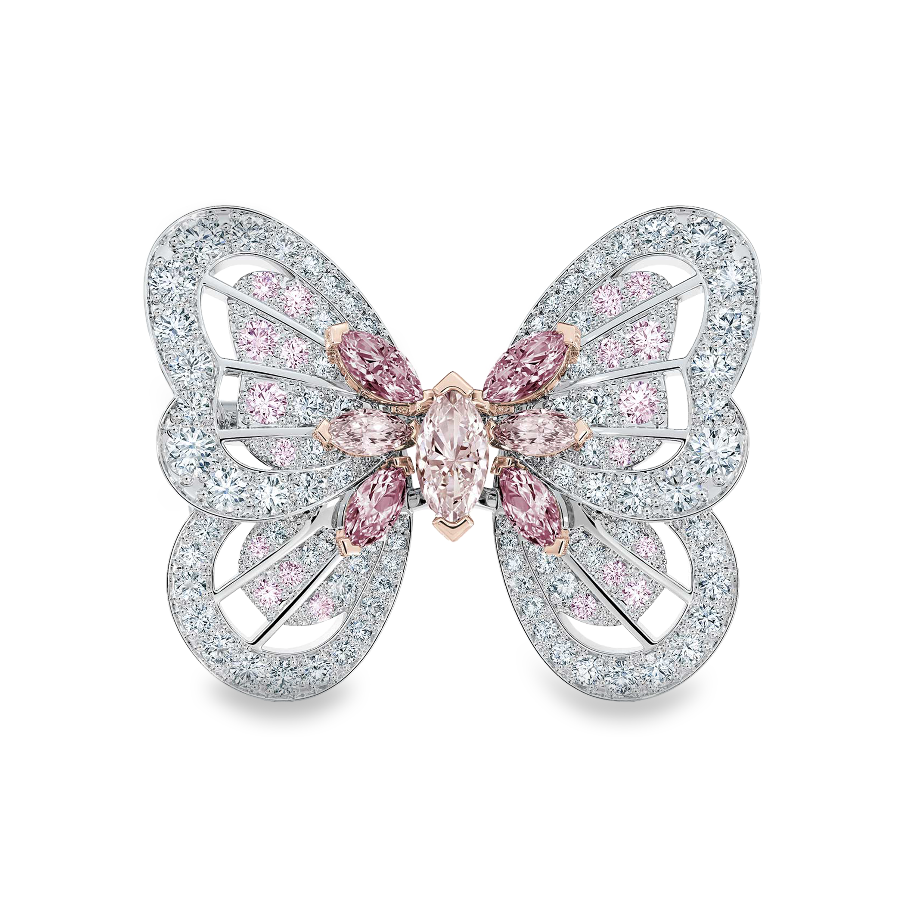 Fancy Pink Portraits of Nature Butterfly Brooch, image 1