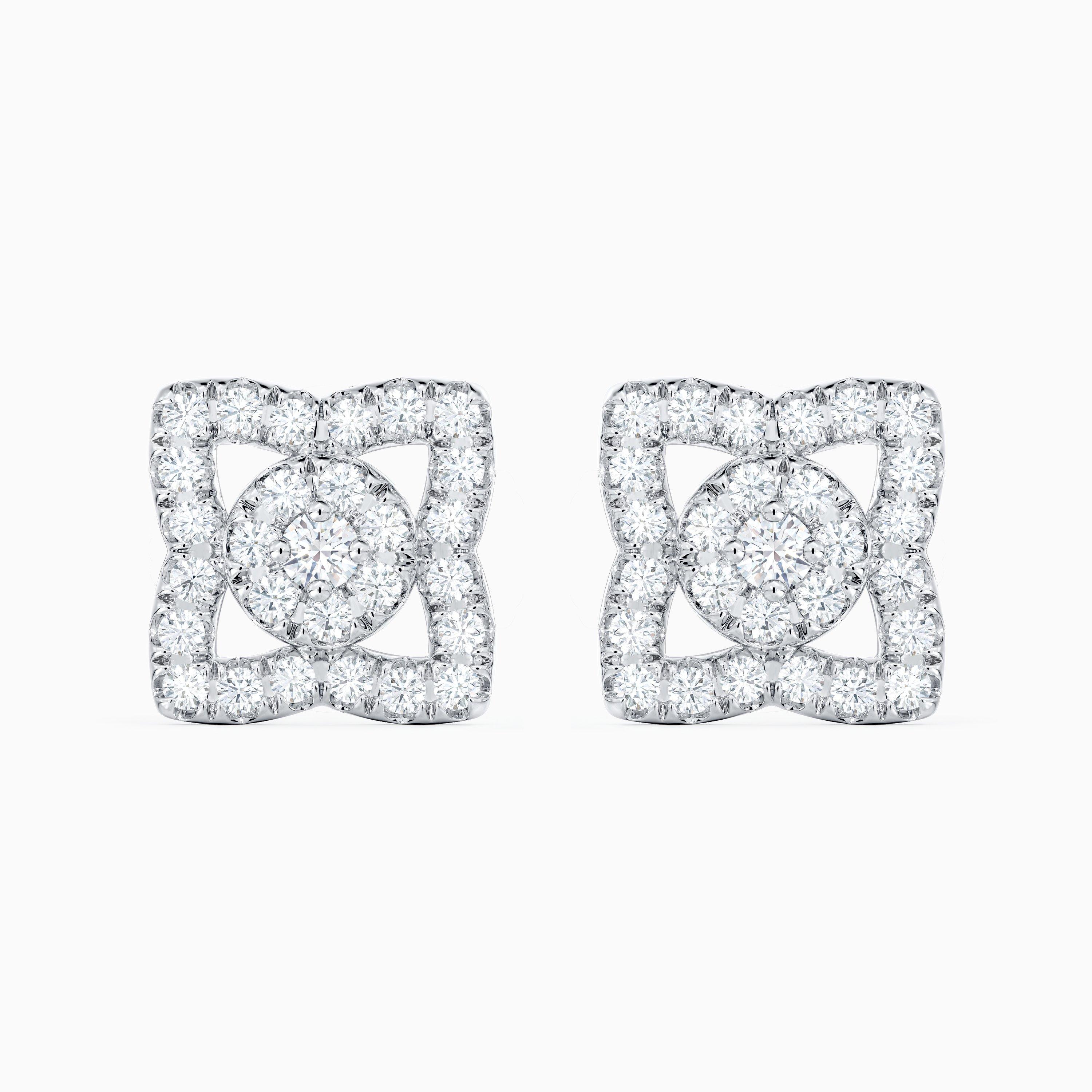 Enchanted Lotus Studs in White Gold, image 1
