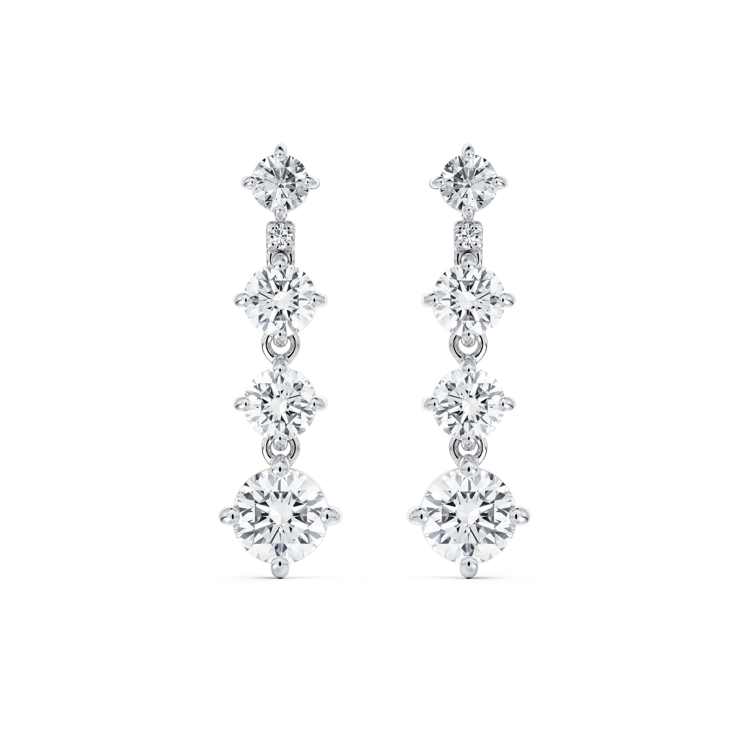 Arpeggia One Line Small Earrings in White Gold, image 1