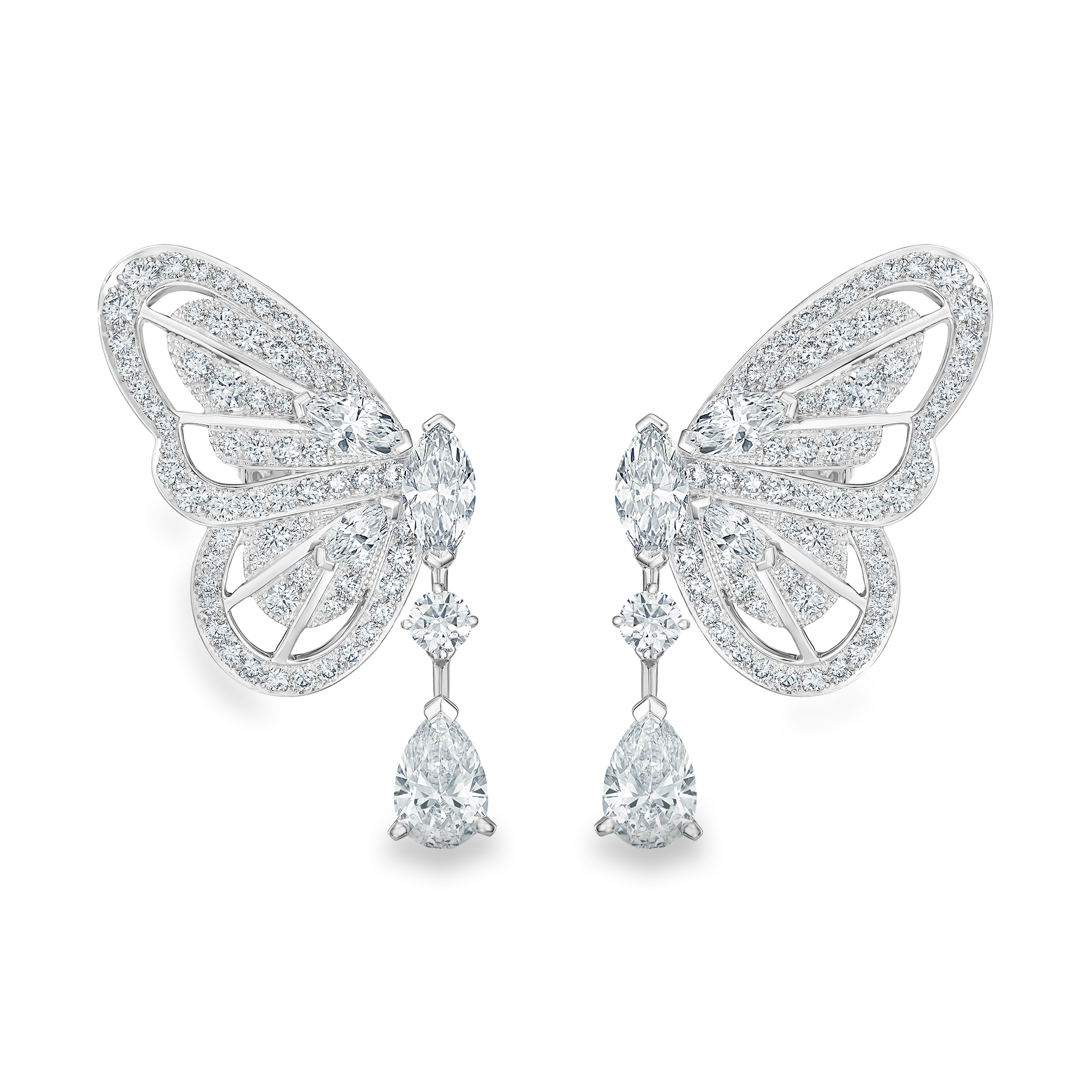 Portraits of Nature Butterfly Earrings in White Gold, image 1