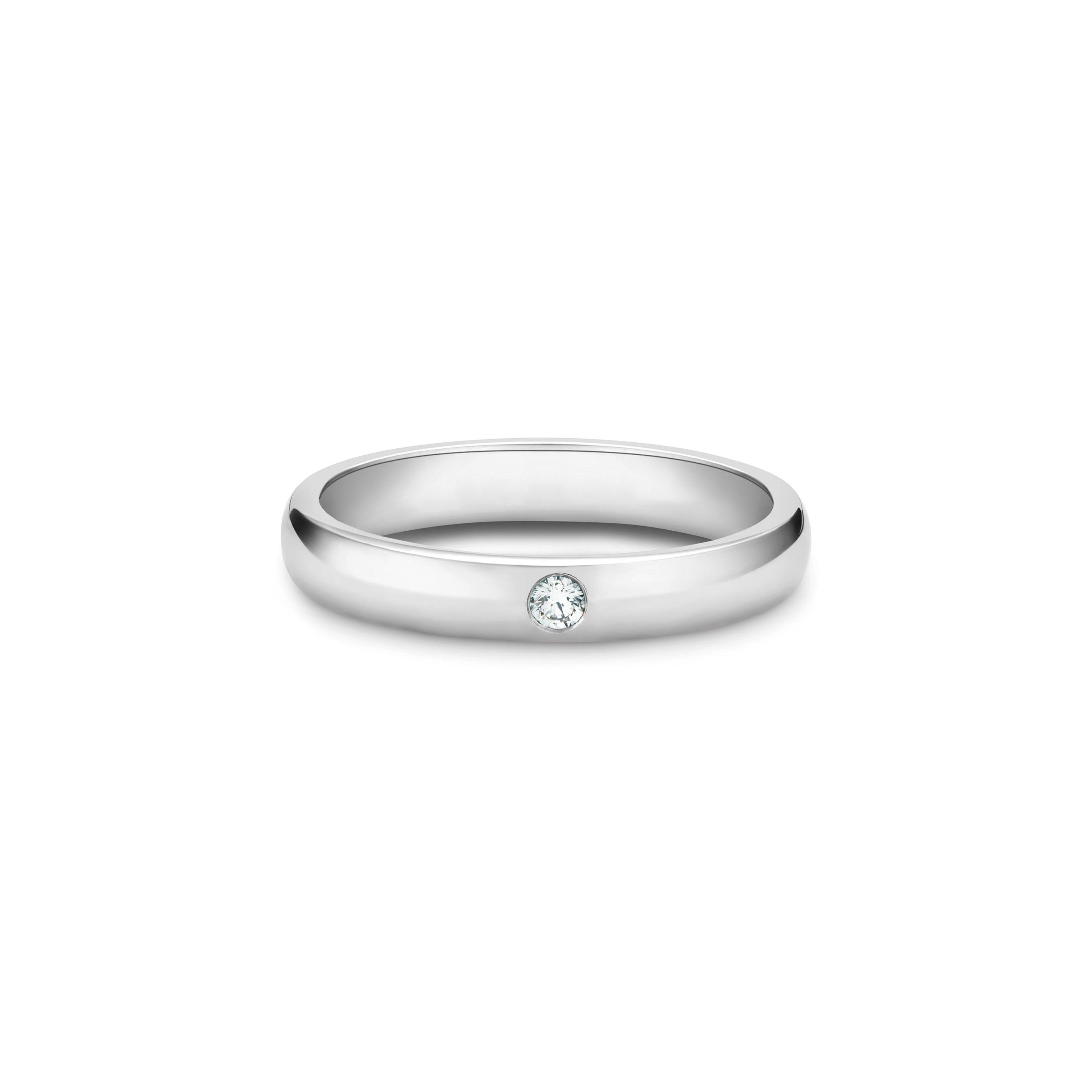 DB Classic 鉑金單鑽戒指 (3mm), image 1