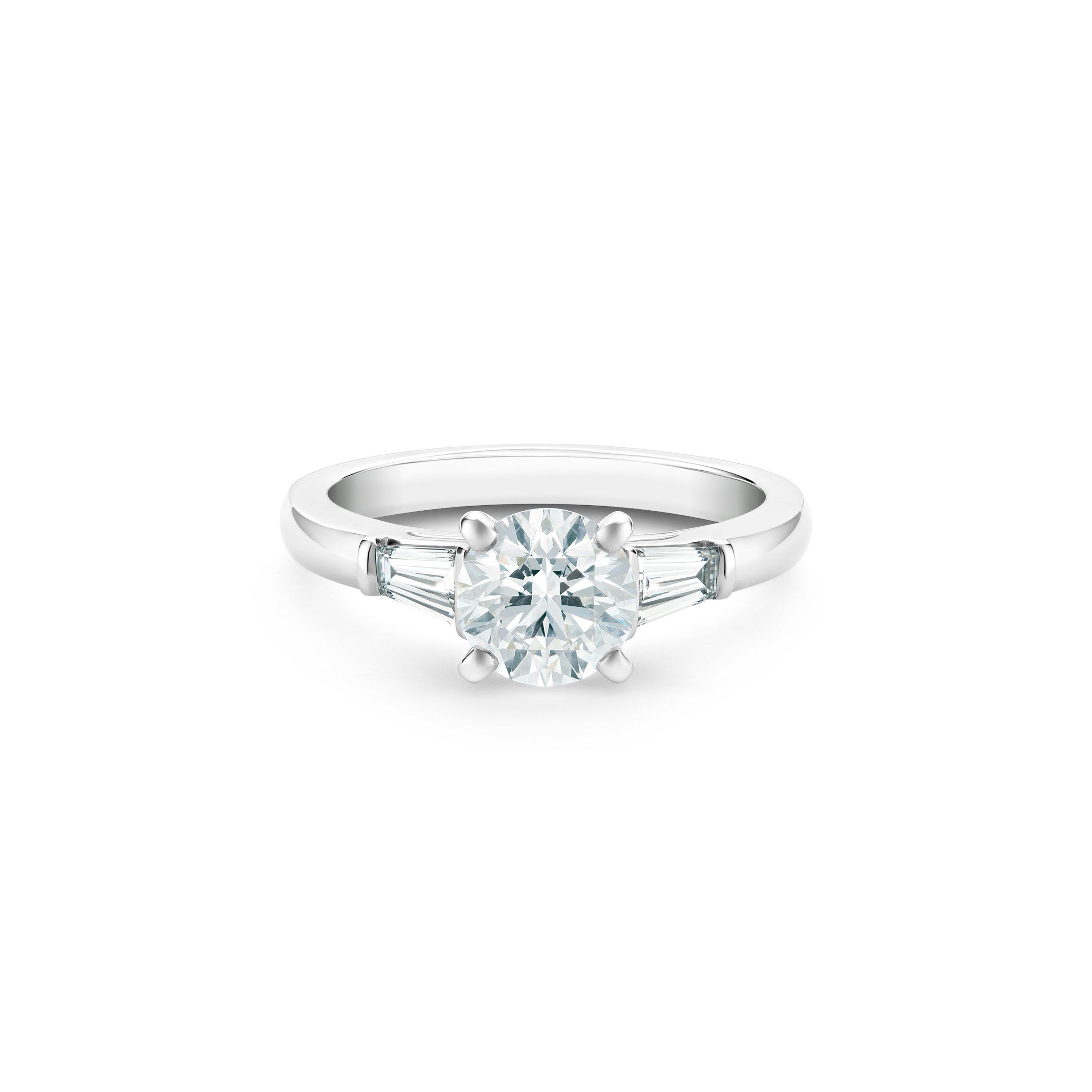 Solitaire DB Classic Diamant Taille Brillant et Trapèzes, image 1