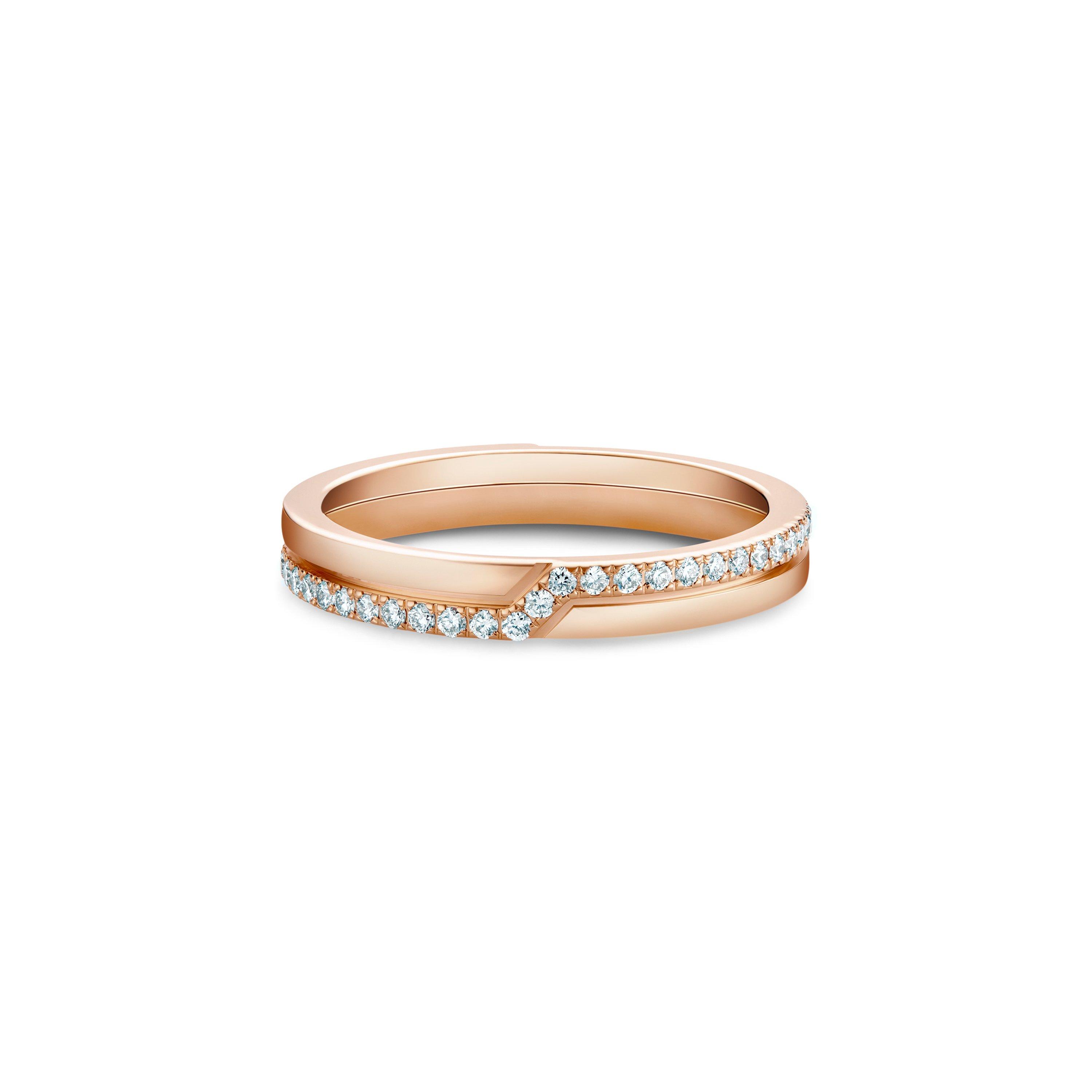 The Promise Half Pavé Band in Rose Gold, image 1