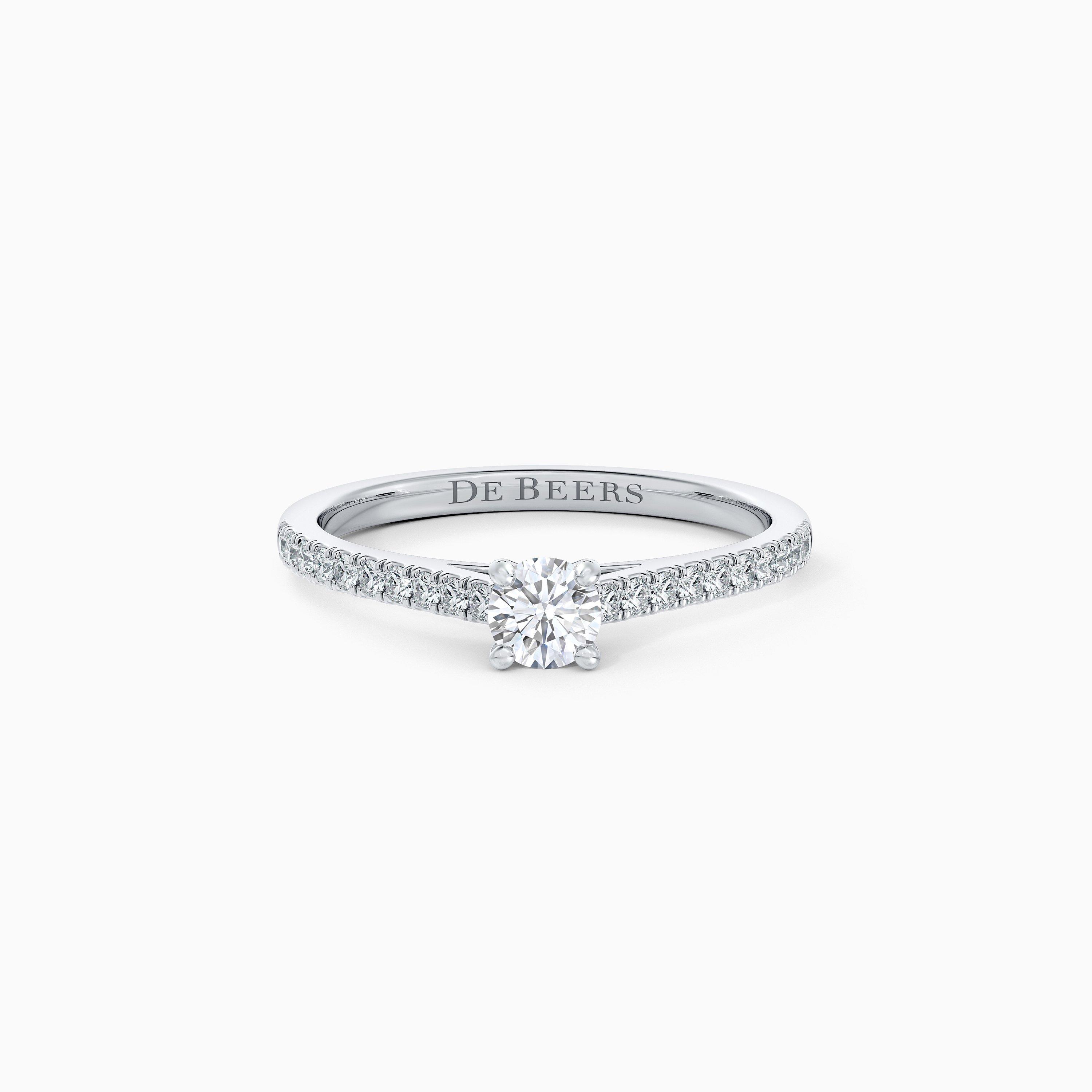 DB Classic Pavé Round Brilliant Diamond Ring in Platinum, image 1